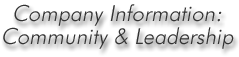 Company Information: Community & Leadership